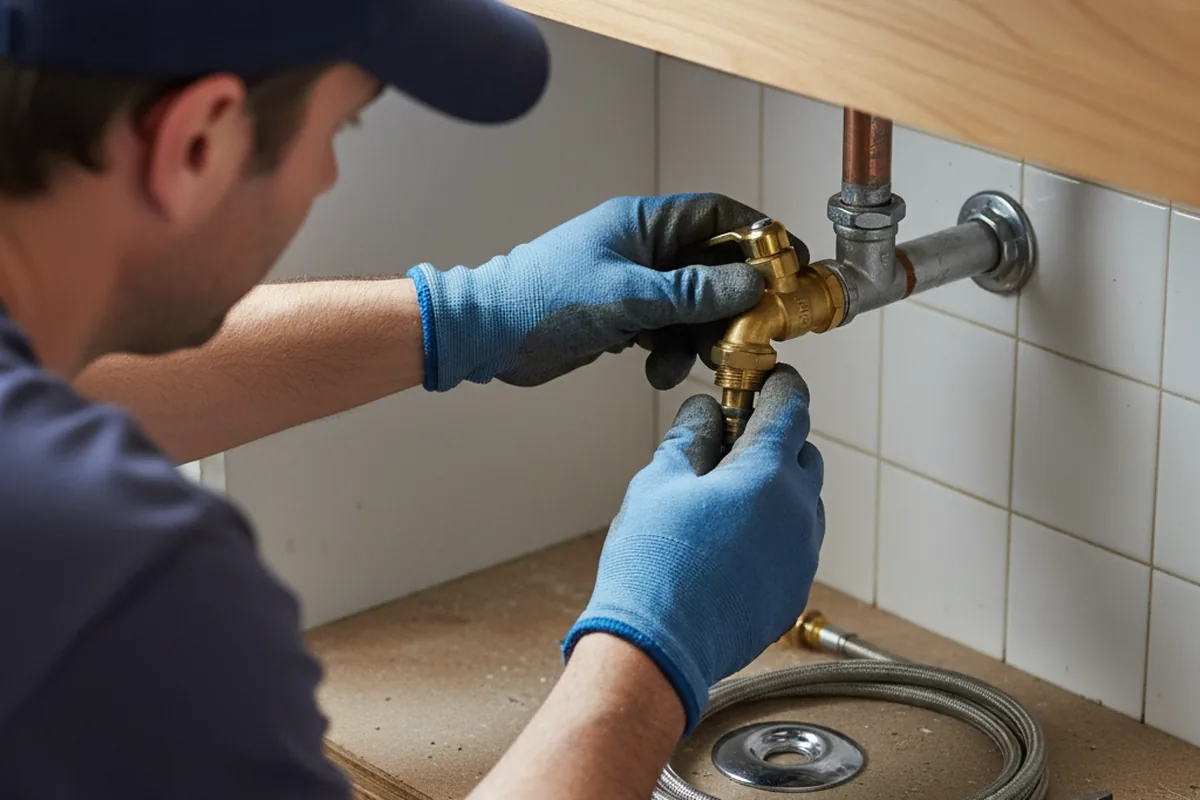 Shutoff valve and fitting work during Emergency Plumbing in New Eagle